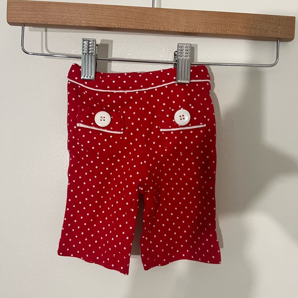 Carter's vintage 100% cotton Red Polka Dot Shorts White details newborn no flaws